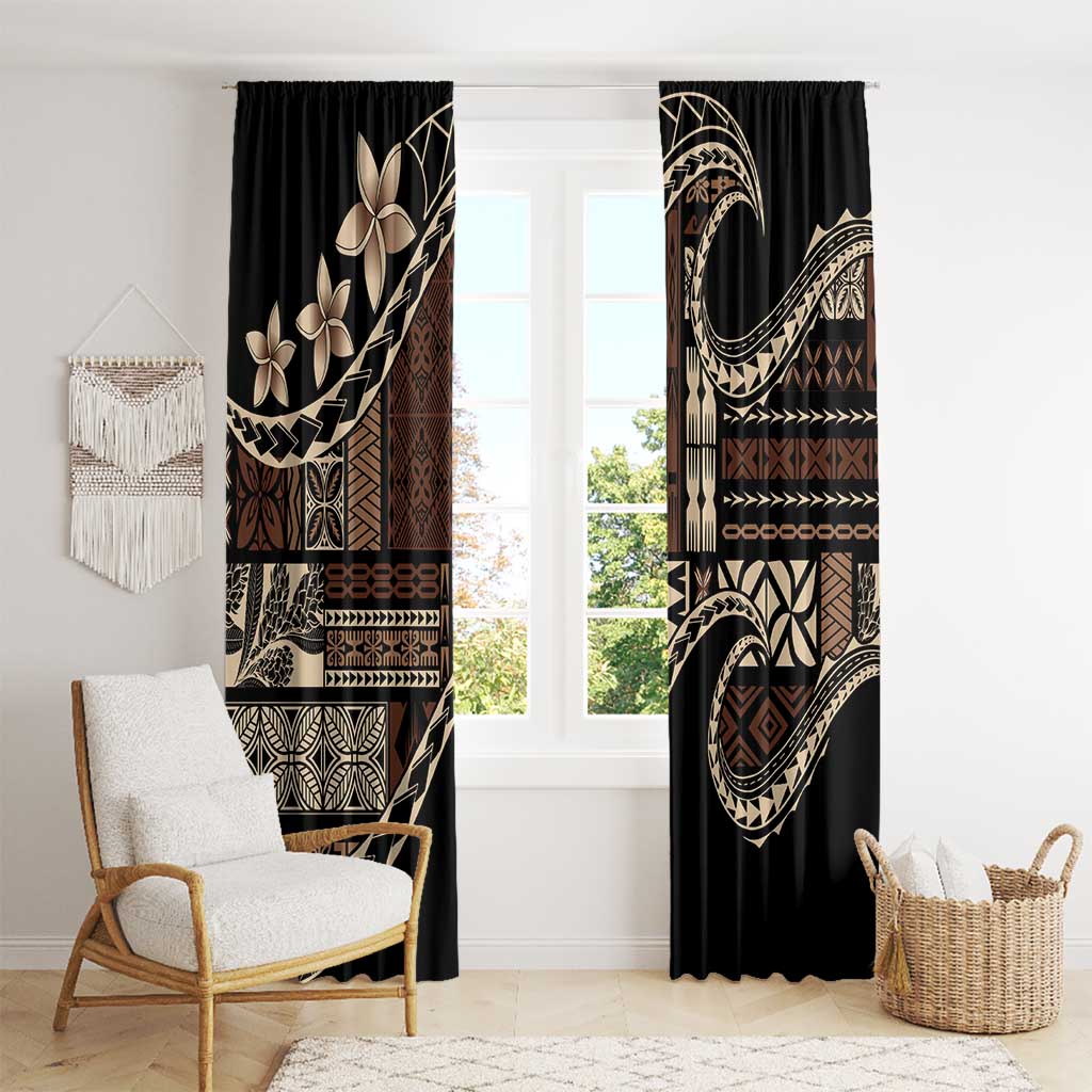 Samoa Siapo Mamanu Window Curtain Waves Motifs LT7 - Polynesian Pride
