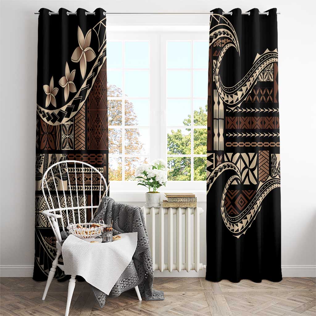 Samoa Siapo Mamanu Window Curtain Waves Motifs LT7 - Polynesian Pride