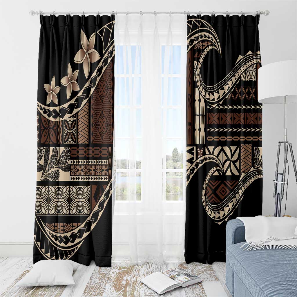 Samoa Siapo Mamanu Window Curtain Waves Motifs LT7 - Polynesian Pride