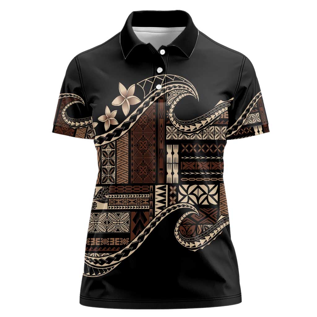 Samoa Siapo Mamanu Women Polo Shirt Waves Motifs