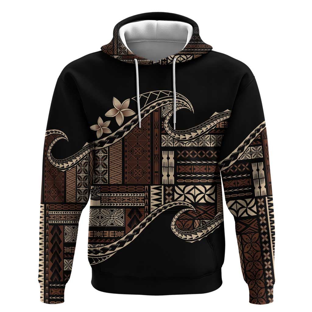 Samoa Siapo Mamanu Zip Hoodie Waves Motifs