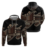 Samoa Siapo Mamanu Zip Hoodie Waves Motifs