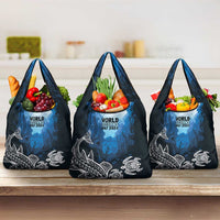 World Ocean Day Pasifika Grocery Bag Awaken New Depths LT7 3-pack One Size Blue - Polynesian Pride