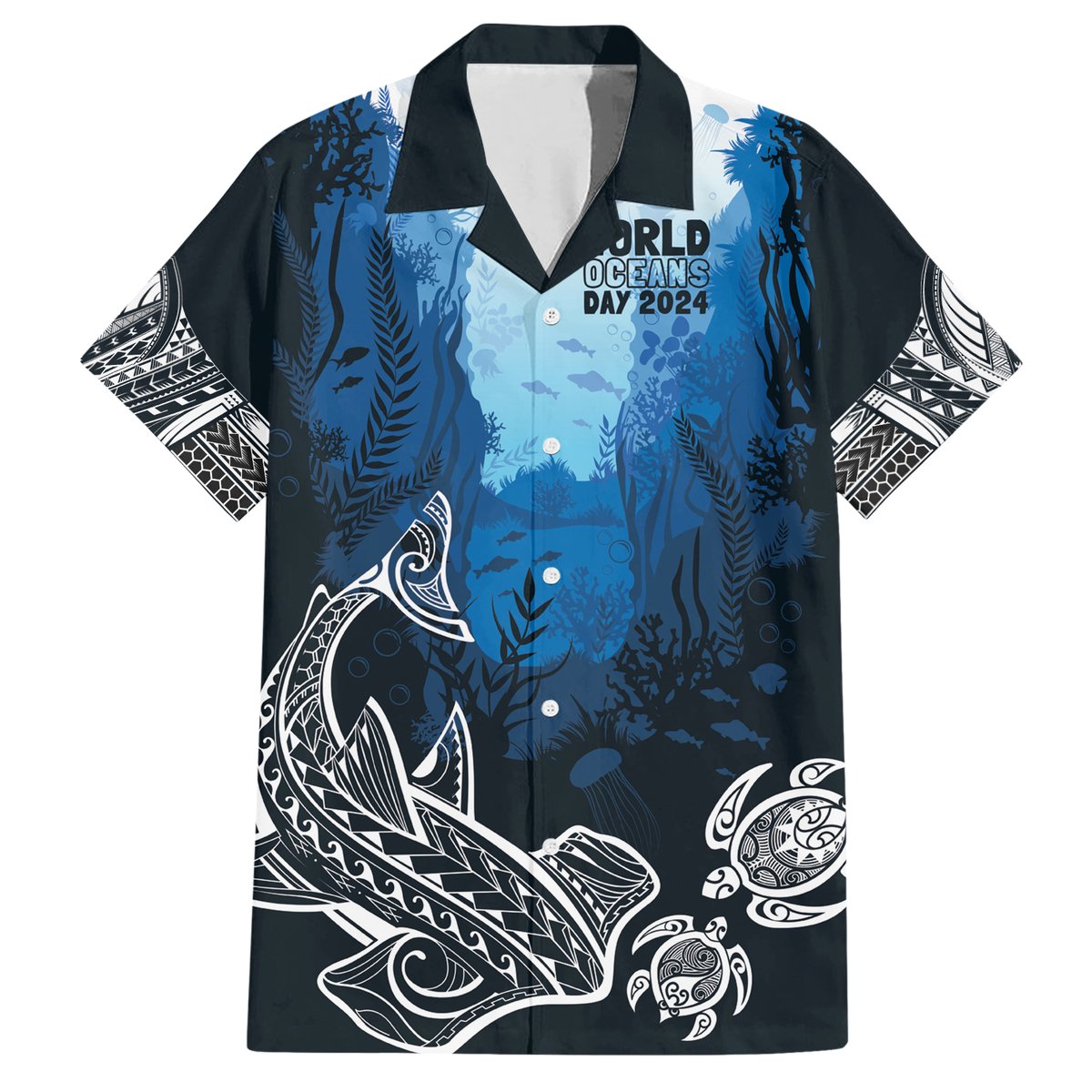 World Ocean Day Pasifika Hawaiian Shirt Awaken New Depths LT7 Blue - Polynesian Pride