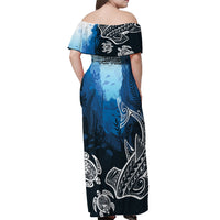 World Ocean Day Pasifika Off Shoulder Maxi Dress Awaken New Depths LT7 - Polynesian Pride