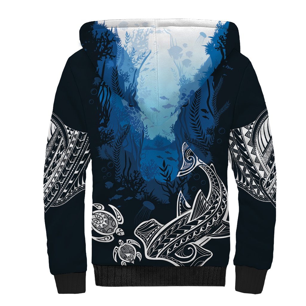 World Ocean Day Pasifika Sherpa Hoodie Awaken New Depths LT7 - Polynesian Pride