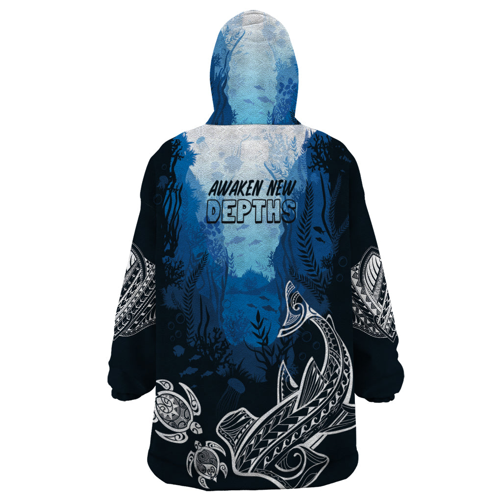 World Ocean Day Pasifika Wearable Blanket Hoodie Awaken New Depths LT7 - Polynesian Pride