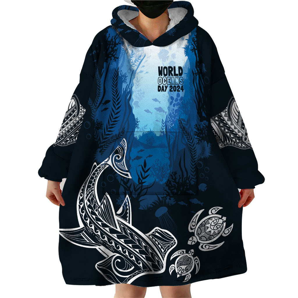 World Ocean Day Pasifika Wearable Blanket Hoodie Awaken New Depths LT7 - Polynesian Pride