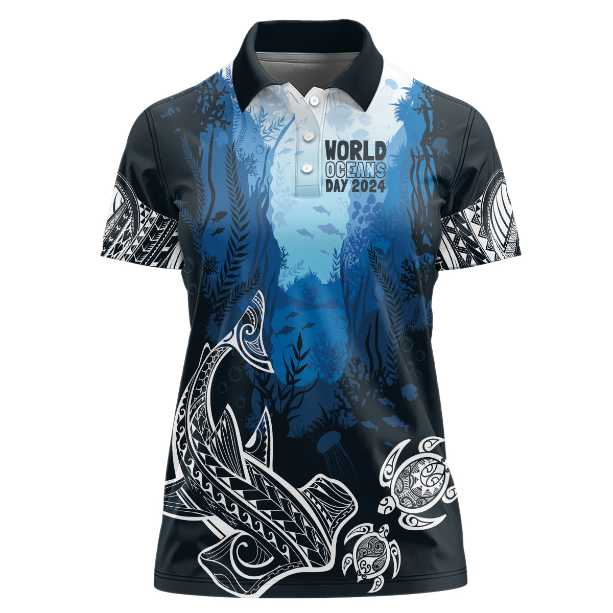 World Ocean Day Pasifika Women Polo Shirt Awaken New Depths