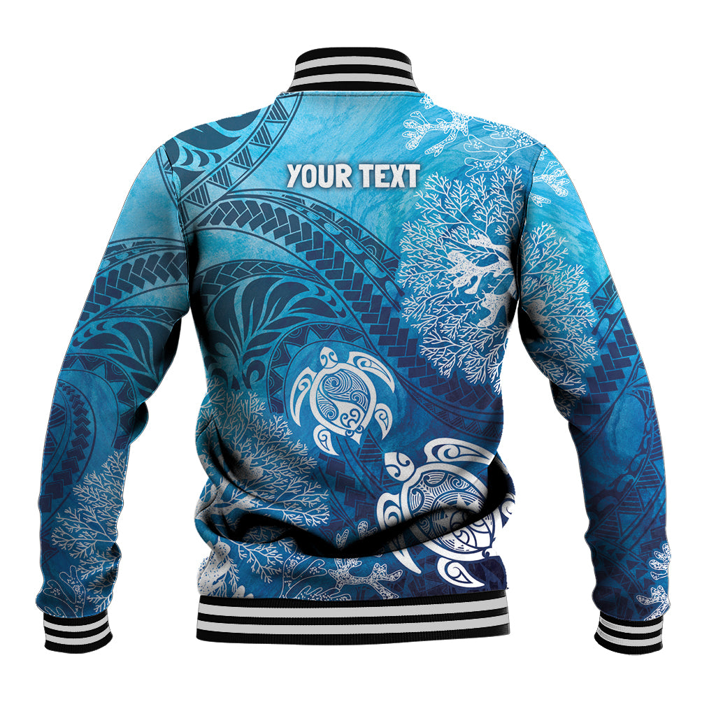 Hawaii World Ocean Day Baseball Jacket Kakau Turtles LT7 - Polynesian Pride