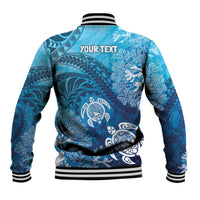 Hawaii World Ocean Day Baseball Jacket Kakau Turtles LT7 - Polynesian Pride