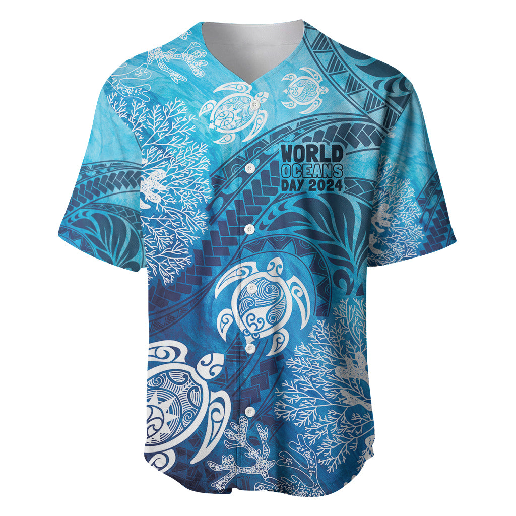 Hawaii World Ocean Day Baseball Jersey Kakau Turtles