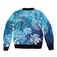 Hawaii World Ocean Day Bomber Jacket Kakau Turtles LT7 - Polynesian Pride