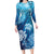 Hawaii World Ocean Day Family Matching Long Sleeve Bodycon Dress and Hawaiian Shirt Kakau Turtles