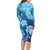 Hawaii World Ocean Day Family Matching Long Sleeve Bodycon Dress and Hawaiian Shirt Kakau Turtles