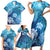 Hawaii World Ocean Day Family Matching Short Sleeve Bodycon Dress and Hawaiian Shirt Kakau Turtles