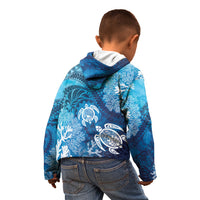 Hawaii World Ocean Day Kid Hoodie Kakau Turtles