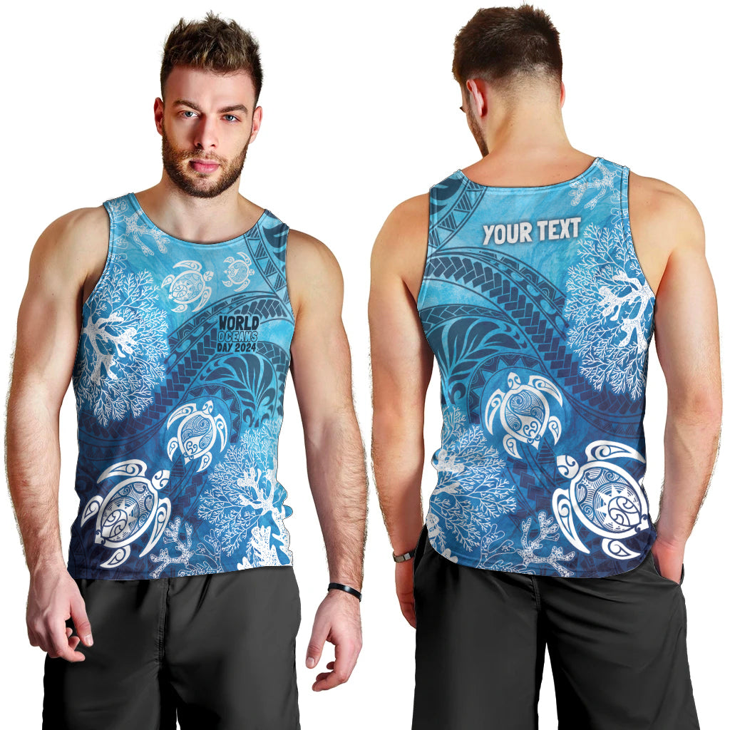 Hawaii World Ocean Day Men Tank Top Kakau Turtles LT7 - Polynesian Pride