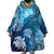 Hawaii World Ocean Day Wearable Blanket Hoodie Kakau Turtles