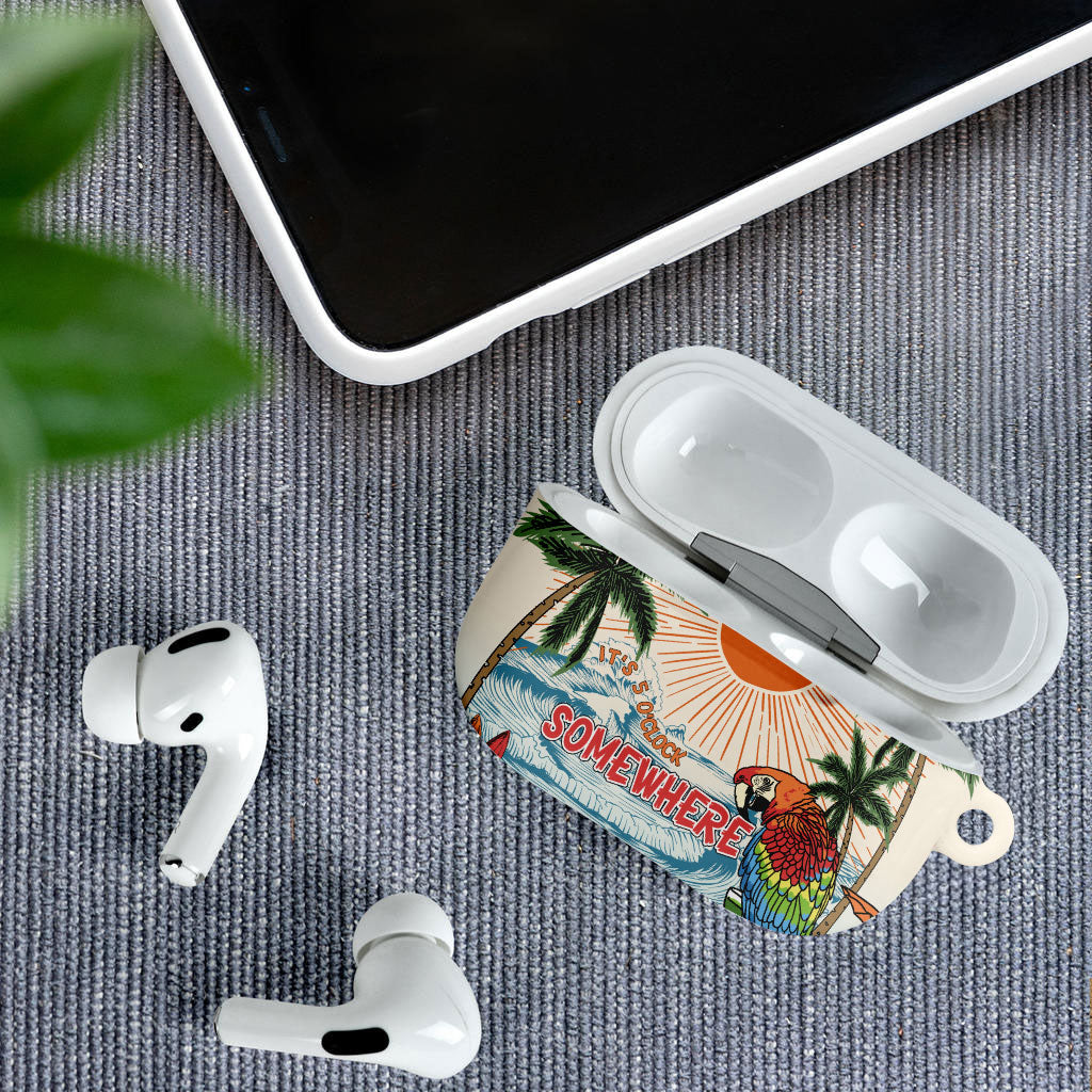 Summer Holiday It's 5 o'clock Somewhere Vintage Hawaii AirPods Case