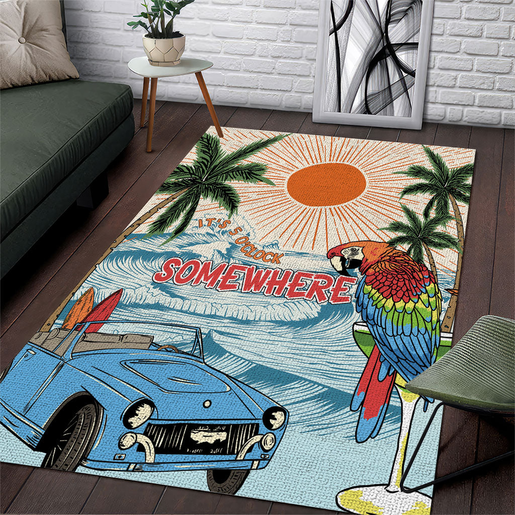 Summer Holiday It's 5 o'clock Somewhere Vintage Hawaii Area Rug LT7 Colorful - Polynesian Pride