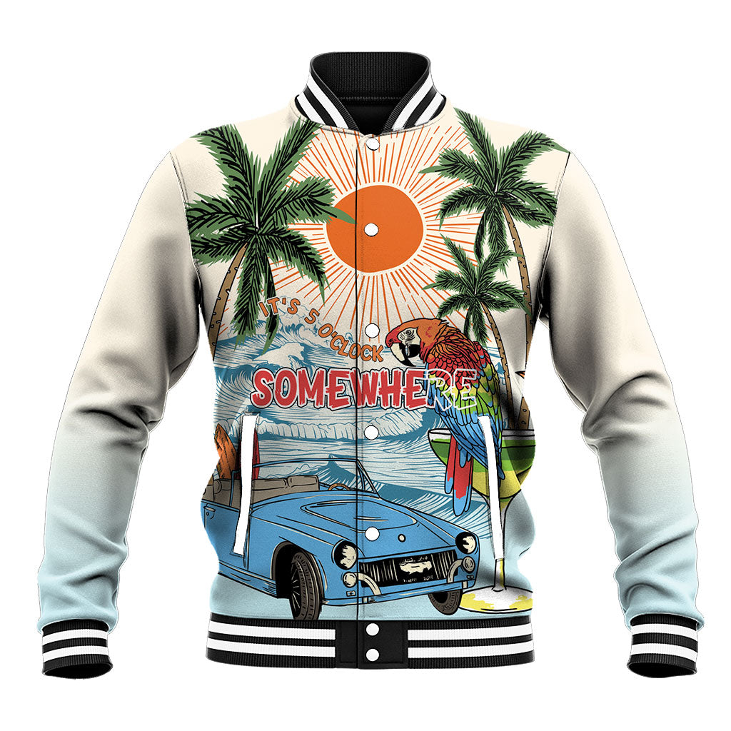 Summer Holiday It's 5 o'clock Somewhere Vintage Hawaii Baseball Jacket LT7 Unisex Colorful - Polynesian Pride