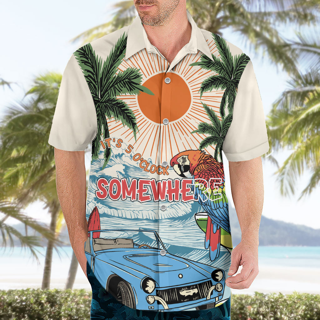 Summer Holiday It's 5 o'clock Somewhere Vintage Hawaii Hawaiian Shirt