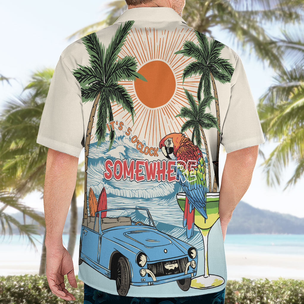 Summer Holiday It's 5 o'clock Somewhere Vintage Hawaii Hawaiian Shirt