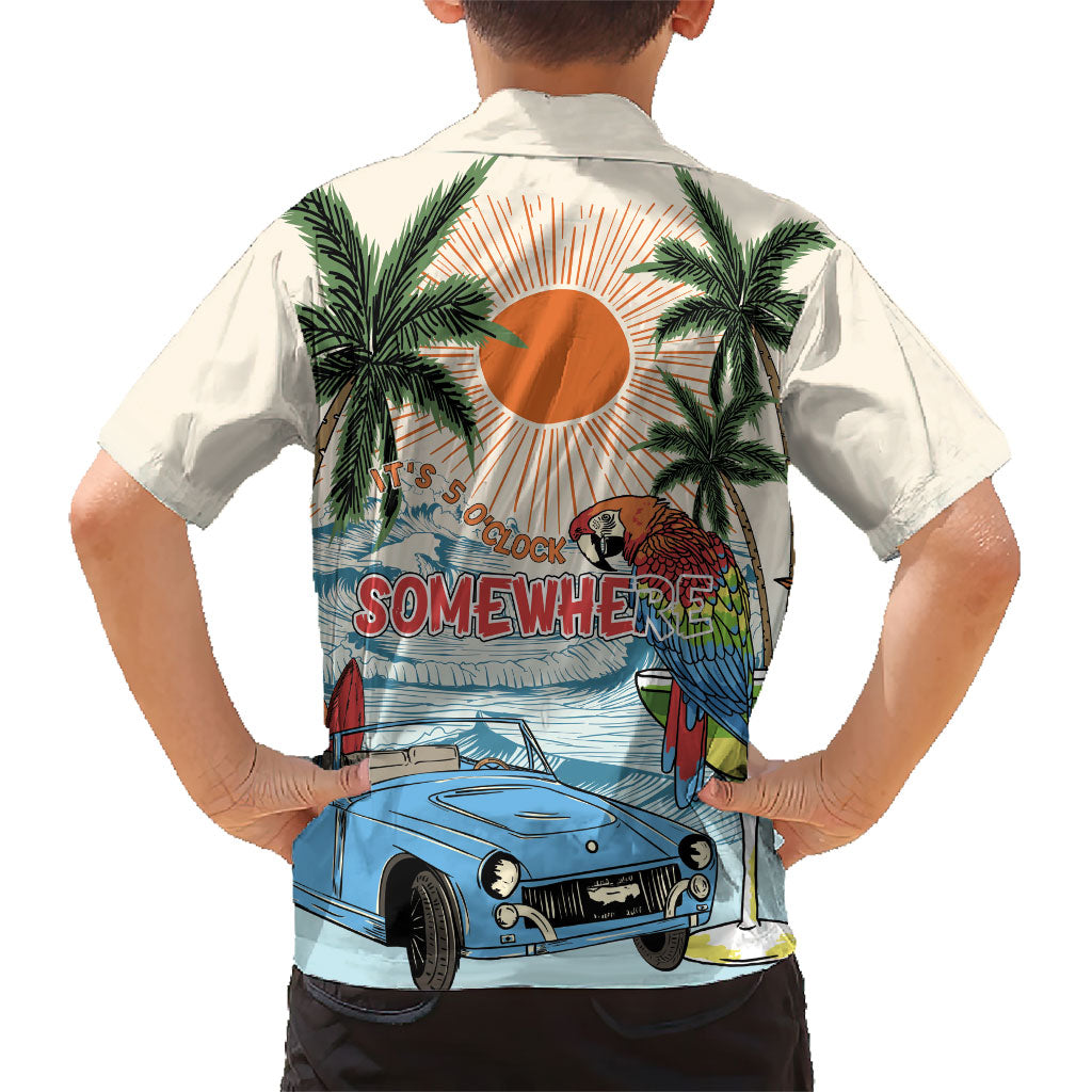 Summer Holiday It's 5 o'clock Somewhere Vintage Hawaii Kid Hawaiian Shirt