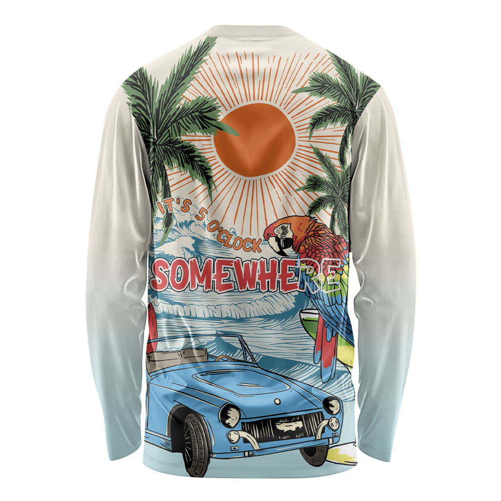 Summer Holiday It's 5 o'clock Somewhere Vintage Hawaii Long Sleeve Shirt