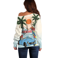 Summer Holiday It's 5 o'clock Somewhere Vintage Hawaii Off Shoulder Sweater
