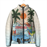 Summer Holiday It's 5 o'clock Somewhere Vintage Hawaii Padded Jacket