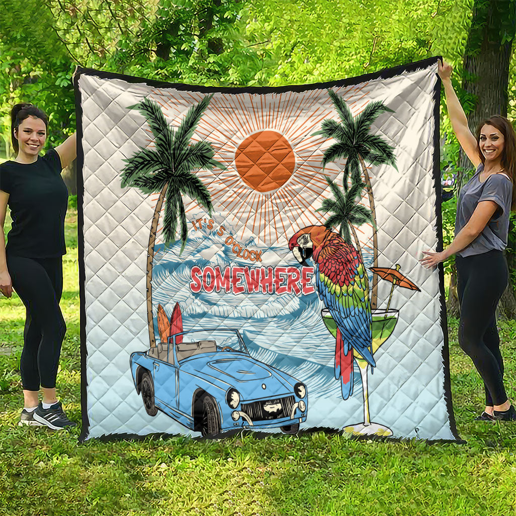 Summer Holiday It's 5 o'clock Somewhere Vintage Hawaii Quilt