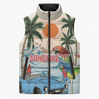 Summer Holiday It's 5 o'clock Somewhere Vintage Hawaii Sleeveless Puffer Jacket
