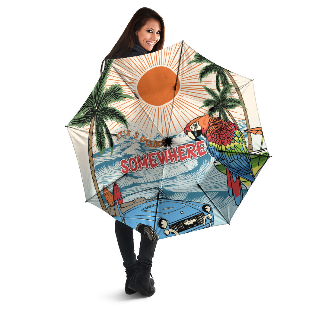 Summer Holiday It's 5 o'clock Somewhere Vintage Hawaii Umbrella