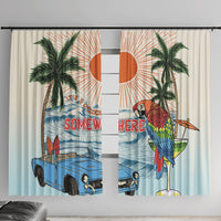 Summer Holiday It's 5 o'clock Somewhere Vintage Hawaii Window Curtain