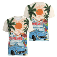 Summer Holiday It's 5 o'clock Somewhere Vintage Hawaii Women V-Neck T-Shirt
