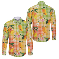 Aloha Hawaii Palaka Print Mango Plumeria Family Matching Summer Maxi Dress and Hawaiian Shirt Tropical Vibes