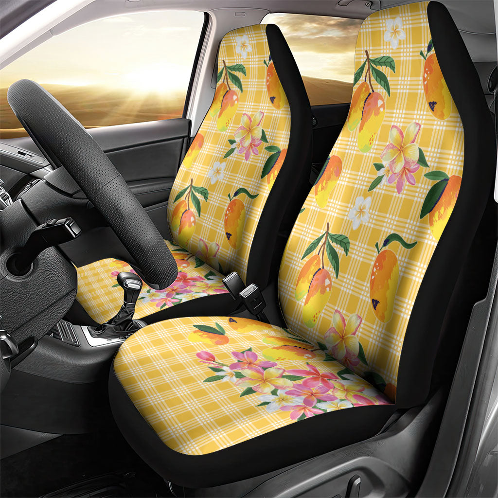 Aloha Hawaii Palaka Print Mango Plumeria Car Seat Cover Fresh Lemon