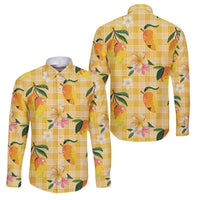 Aloha Hawaii Palaka Print Mango Plumeria Family Matching Mermaid Dress and Hawaiian Shirt Fresh Lemon
