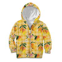 Aloha Hawaii Palaka Print Mango Plumeria Kid Hoodie Fresh Lemon