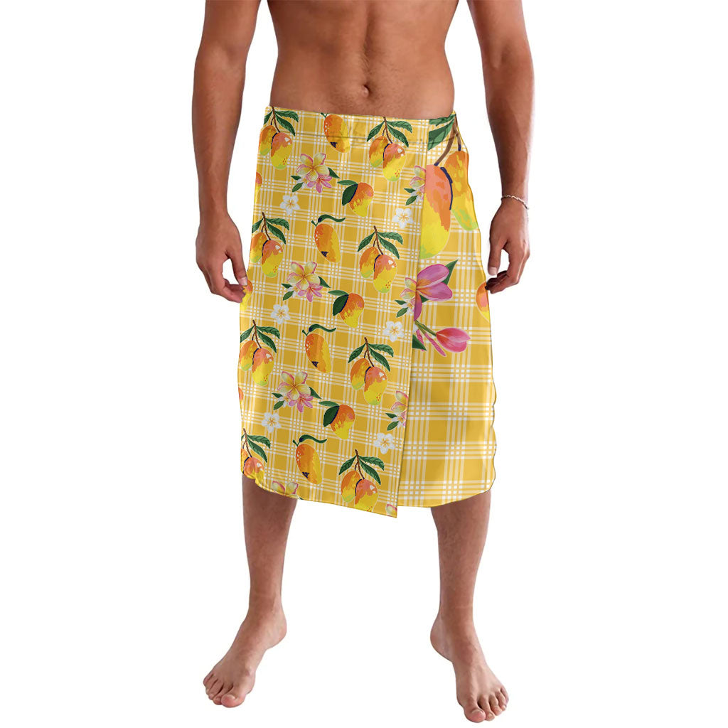 Aloha Hawaii Palaka Print Mango Plumeria Lavalava Fresh Lemon