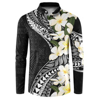 Aloha Hawaii Festive Button Sweatshirt Frangipani Lace Classic LT7 Black - Polynesian Pride