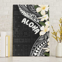 Aloha Hawaii Festive Canvas Wall Art Frangipani Lace Classic LT7 Without Frame Black - Polynesian Pride