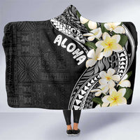 Aloha Hawaii Festive Hooded Blanket Frangipani Lace Classic LT7 One Size Black - Polynesian Pride
