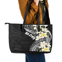 Aloha Hawaii Festive Leather Tote Bag Frangipani Lace Classic LT7 - Polynesian Pride