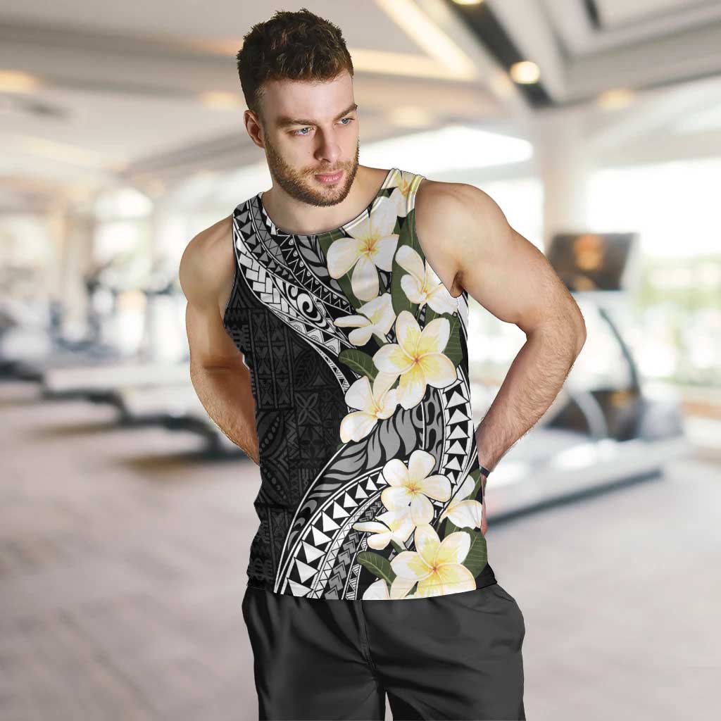 Aloha Hawaii Festive Men Tank Top Frangipani Lace Classic