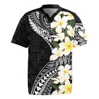 Aloha Hawaii Festive Rugby Jersey Frangipani Lace Classic LT7 Black - Polynesian Pride