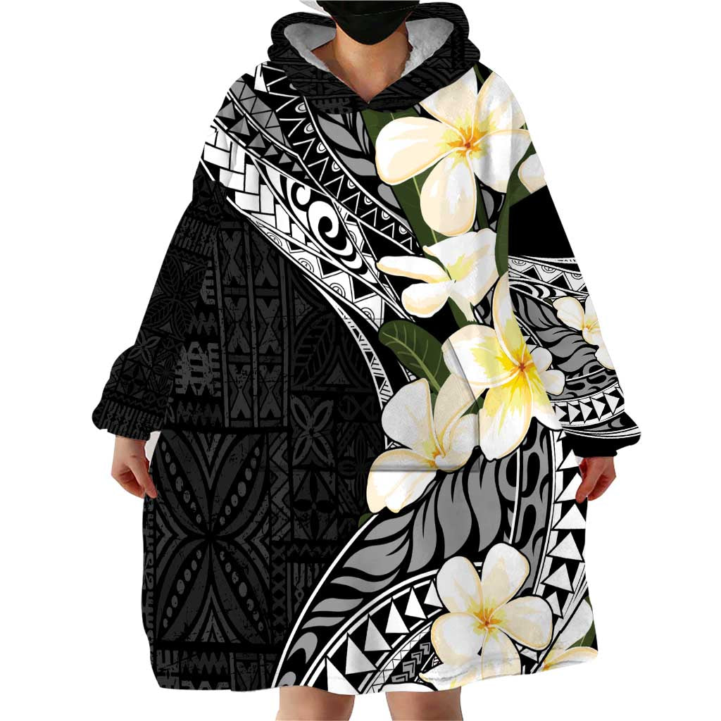 Aloha Hawaii Festive Wearable Blanket Hoodie Frangipani Lace Classic LT7 - Polynesian Pride