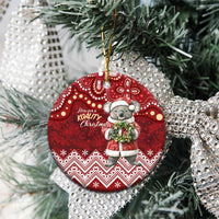 Here For A Koality Xmas Australia Abogirinal Ceramic Ornament Santa Koala - Polynesian Pride